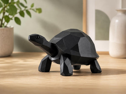 Geometric Turtle Decor | Modern Low Poly Turtle Sculpture