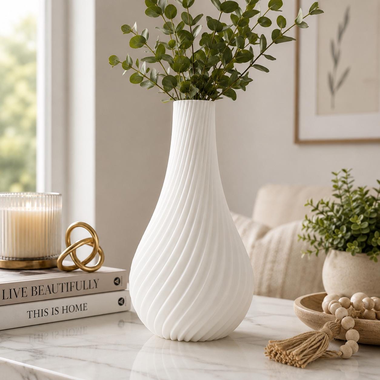 Modern Spiral Vase | 3D Printed Minimalist Home Decor