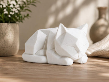 Geometric Black Cat Sculpture | Modern Minimalist Cat Decor
