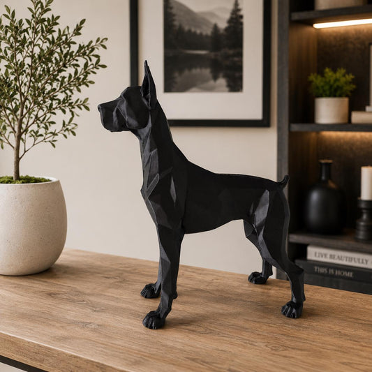 Geometric Dane Sculpture | Modern Minimalist Dog Decor