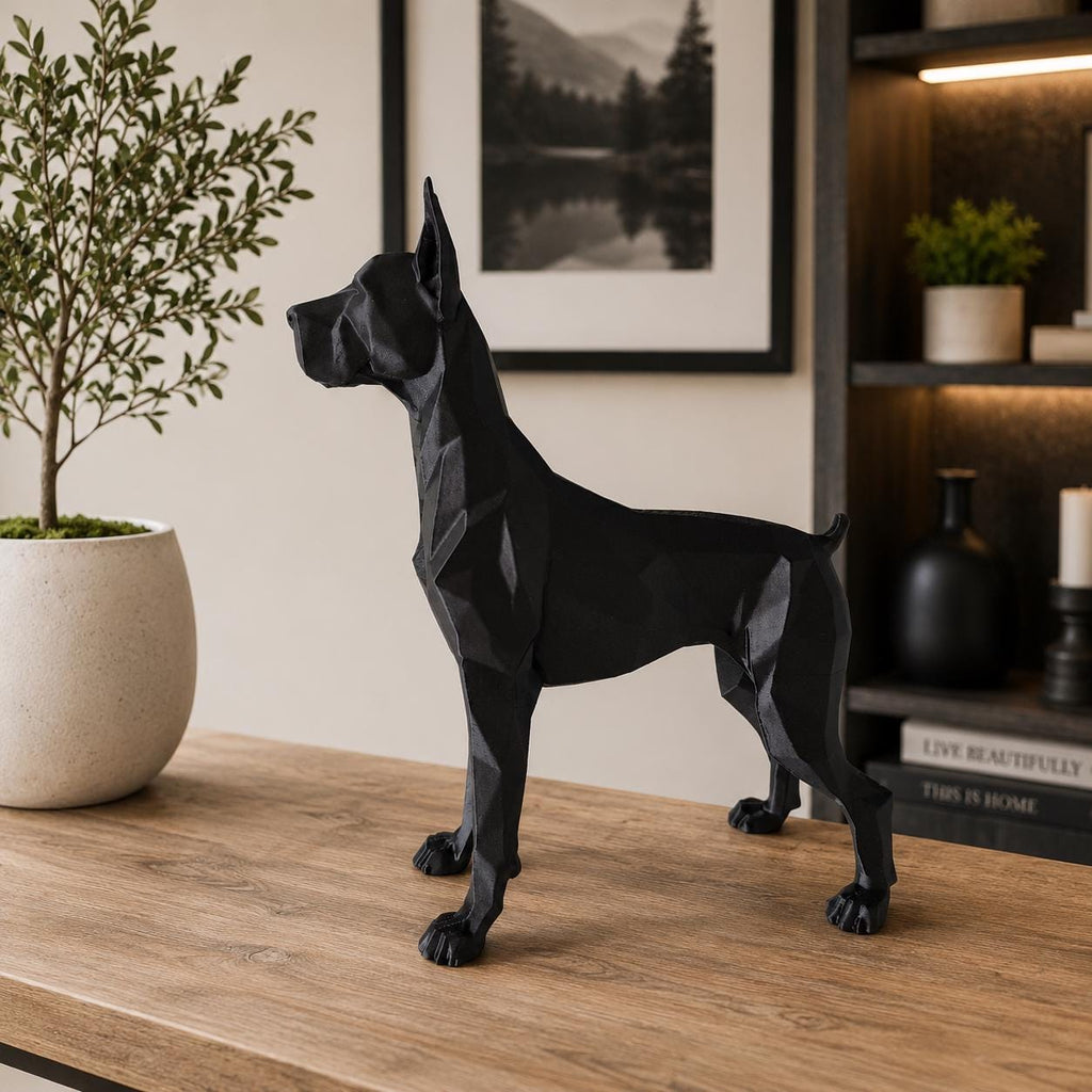 Geometric Dane Sculpture | Modern Minimalist Dog Decor