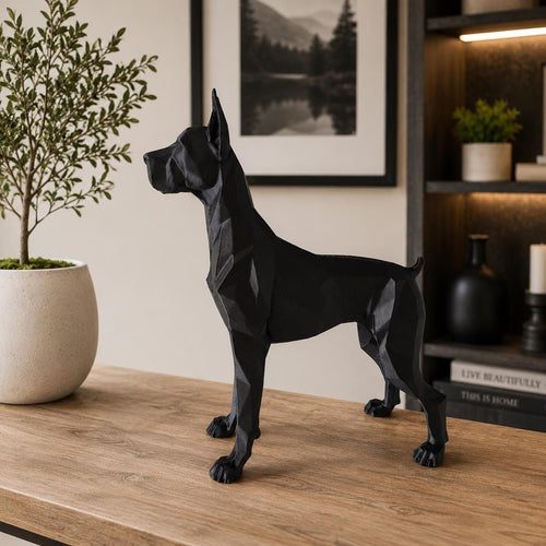 Geometric Dane Sculpture | Modern Minimalist Dog Decor