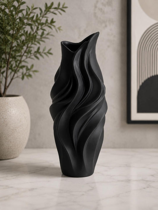 Modern Twisted Vase | Sculptural Wave Vase Home Decor