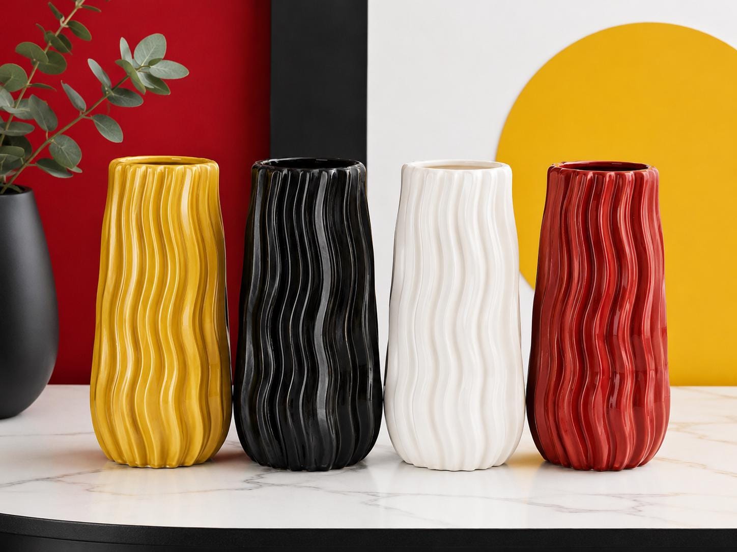 Modern Wavy Vase | 3D Printed Decorative Vase | Minimalist Home Decor