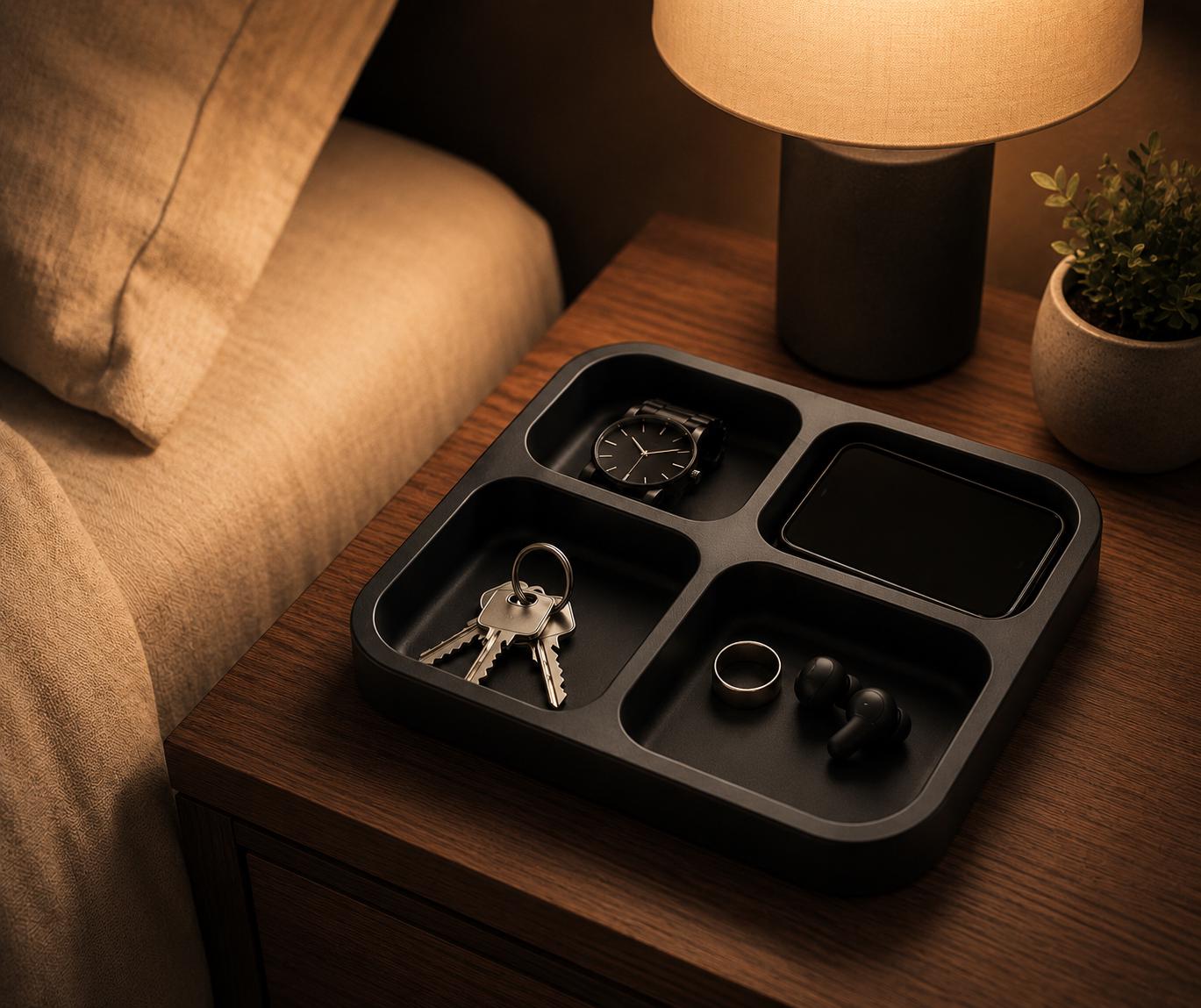 Modern Valet Tray Organizer | Entryway Catchall Tray for Keys & Wallet