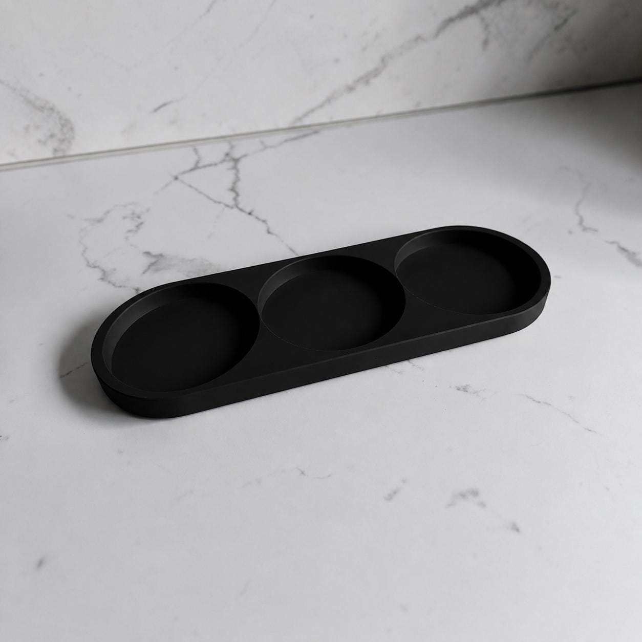 Minimalist Bathroom Organizer Set | 3D Printed Holder Tray | Red Black White Decor