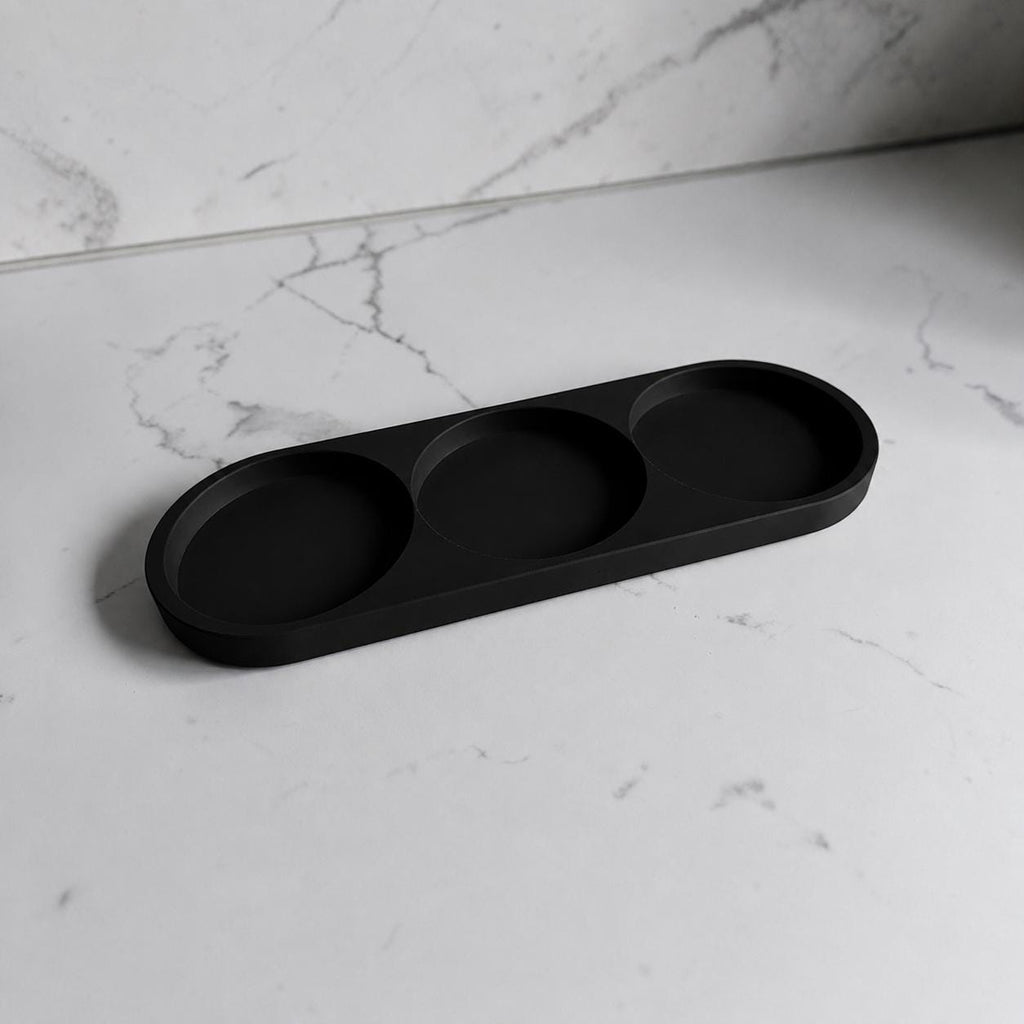 Minimalist Bathroom Organizer Set | 3D Printed Holder Tray | Red Black White Decor