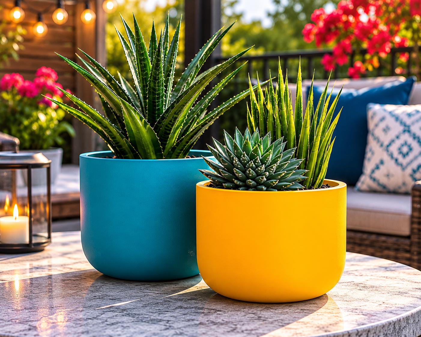 Set of 2 Modern Planter Pots | Minimalist Home Decor