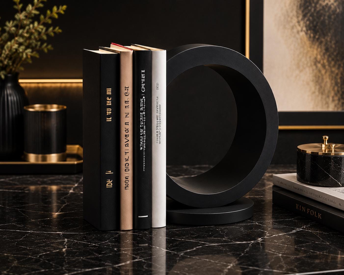 Modern Crescent Bookend | Minimalist Desk Decor