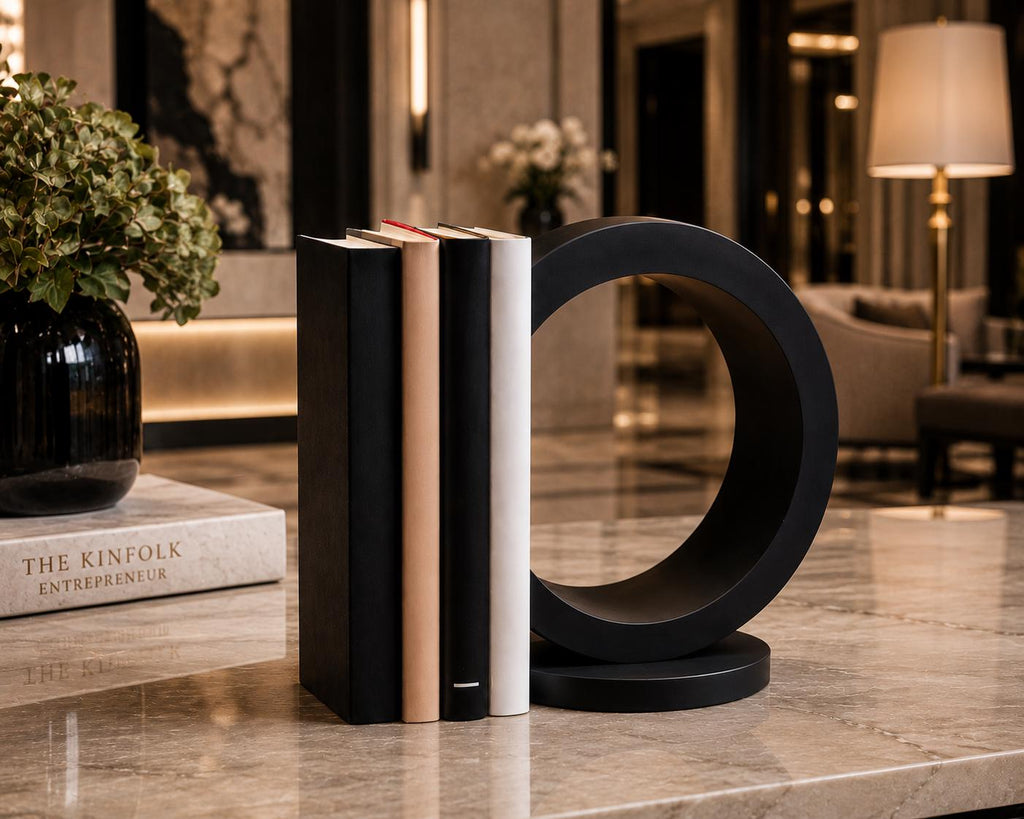 Modern Crescent Bookend | Minimalist Desk Decor