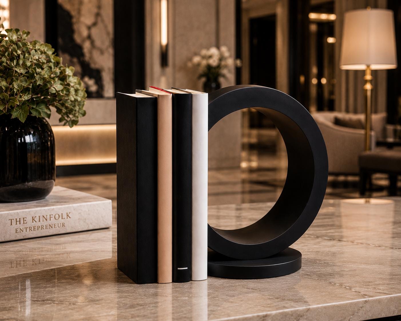 Modern Crescent Bookend | Minimalist Desk Decor