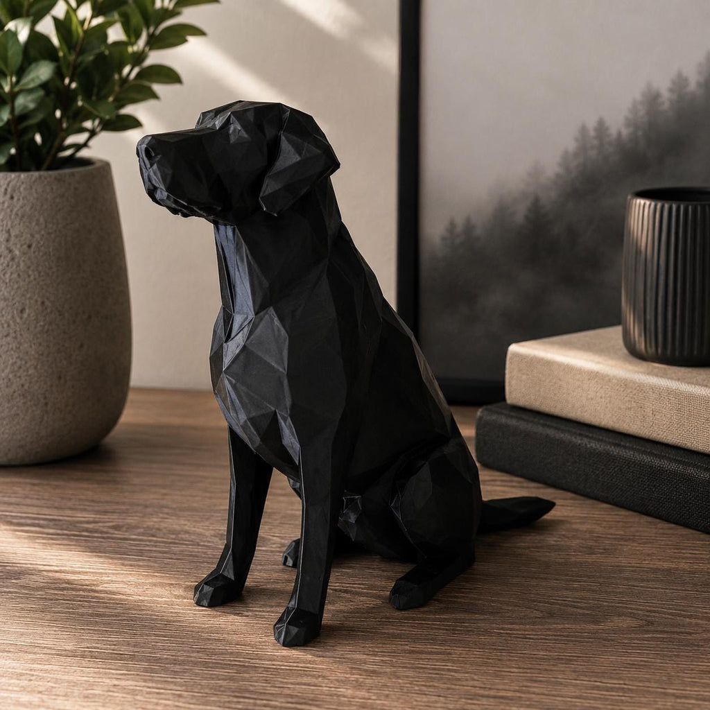 Geometric Dog Statue | Low Poly Labrador Decor | 3D Printed