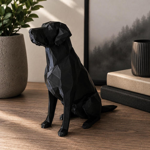 Geometric Dog Statue | Low Poly Labrador Decor | 3D Printed