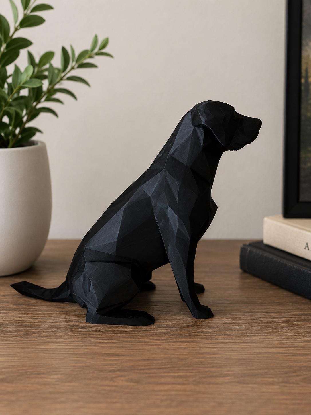 Geometric Dog Statue | Low Poly Labrador Decor | 3D Printed