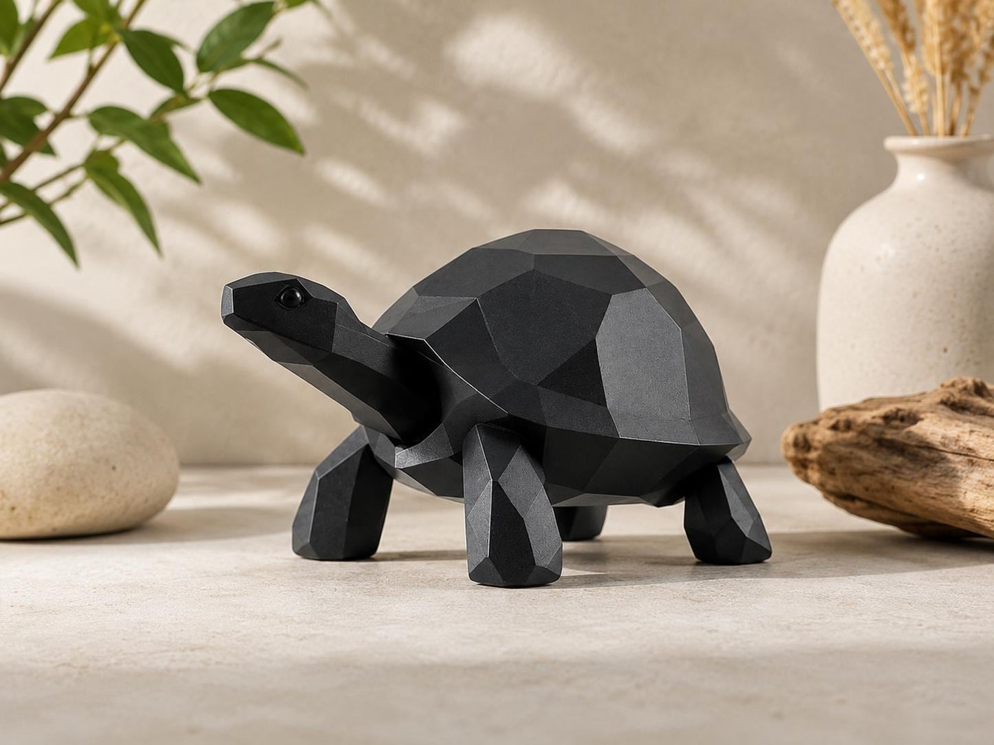 Geometric Turtle Decor | Modern Low Poly Turtle Sculpture
