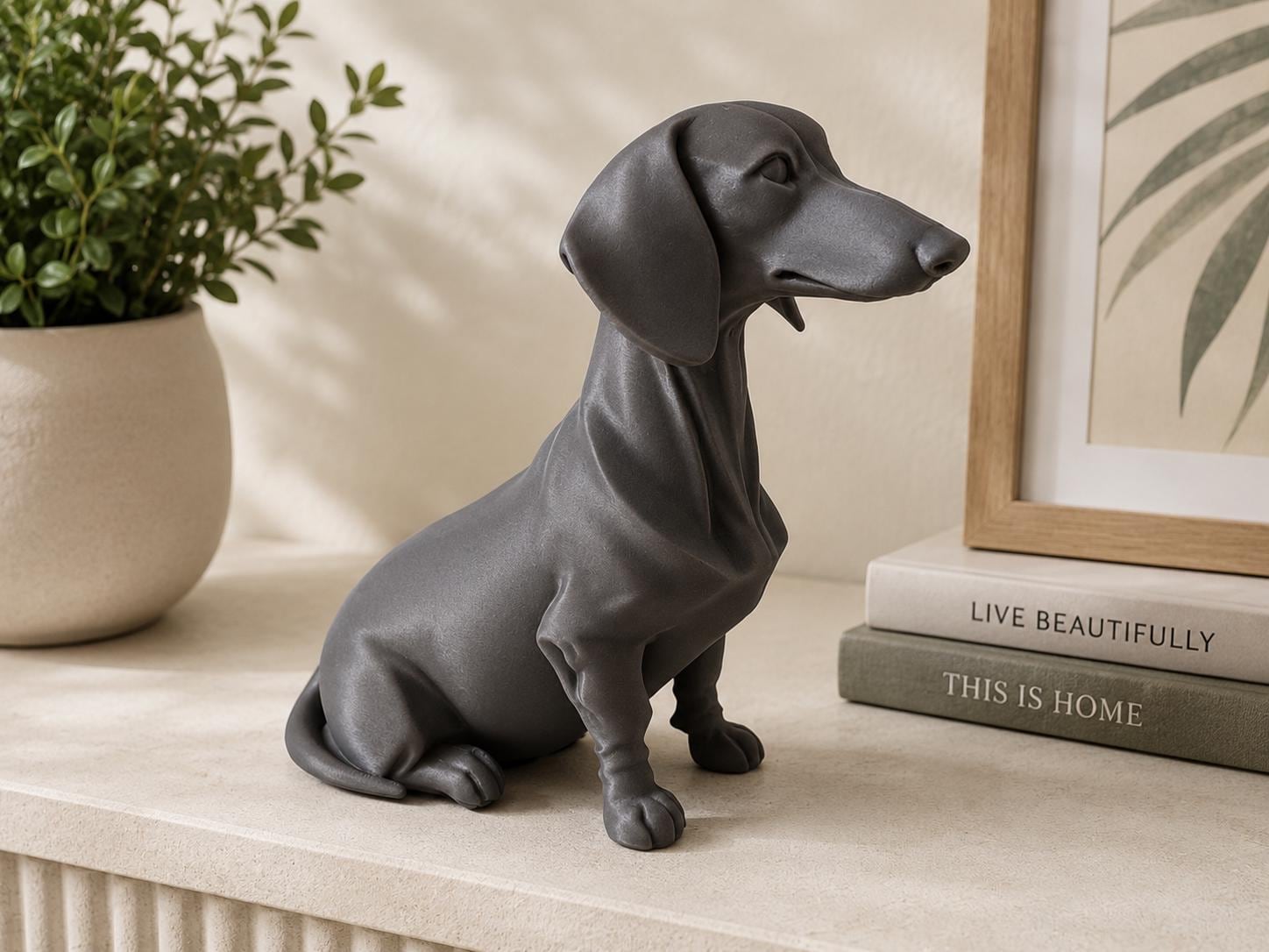 Dachshund Dog Decor | Modern Minimalist Wiener Dog Sculpture