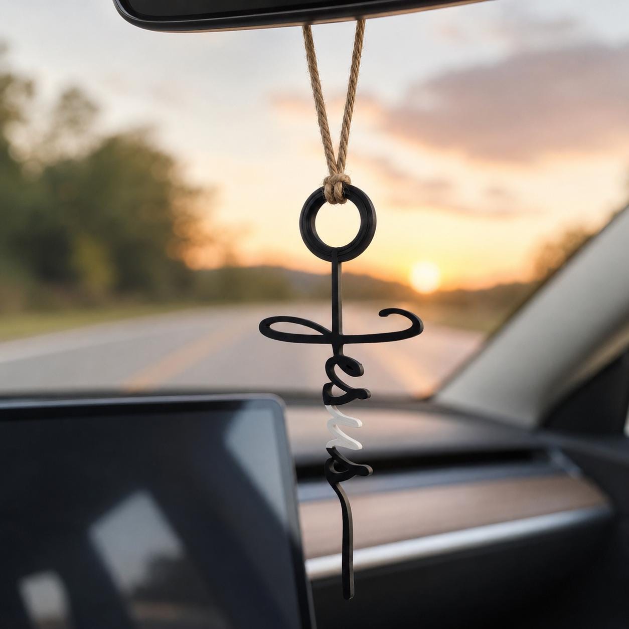 Jesus Car Charm | Christian Rearview Mirror Hanger | Faith Car Accessory