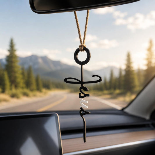 Jesus Car Charm | Christian Rearview Mirror Hanger | Faith Car Accessory