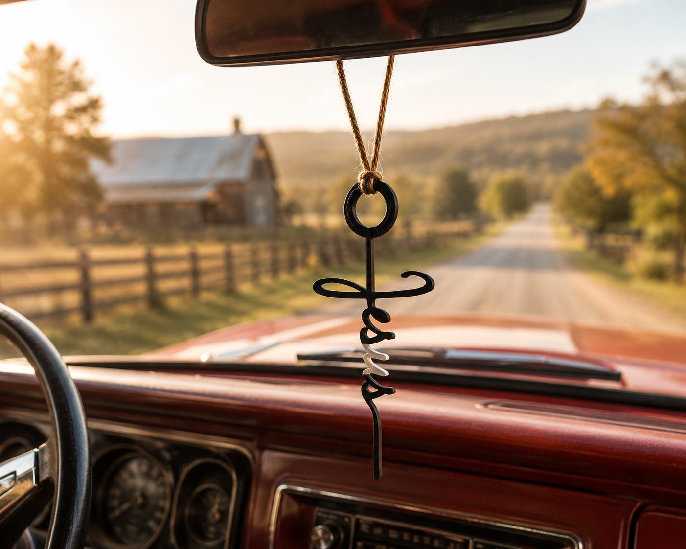 Jesus Car Charm | Christian Rearview Mirror Hanger | Faith Car Accessory
