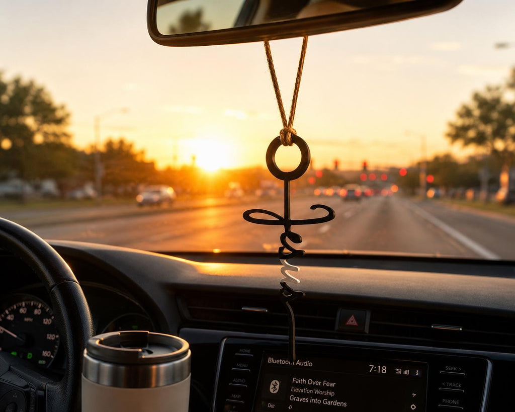 Jesus Car Charm | Christian Rearview Mirror Hanger | Faith Car Accessory