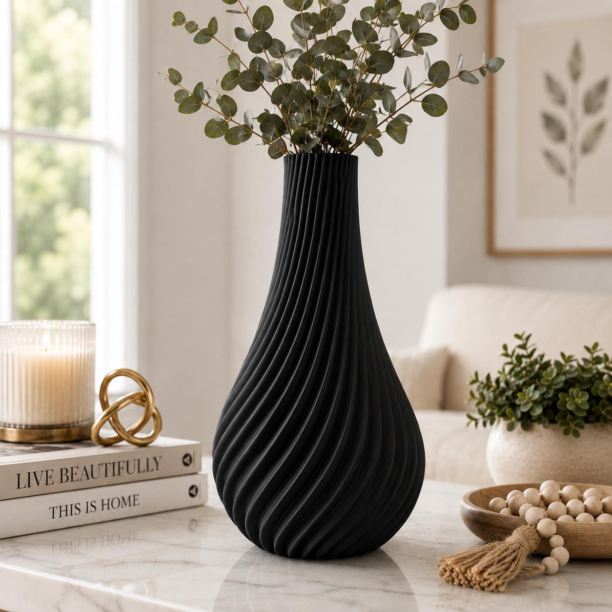 Modern Spiral Vase | 3D Printed Minimalist Home Decor
