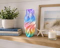Iridescent Twisted Vase | Modern 3D Printed Decorative Vase | Pearl Rainbow Home Decor