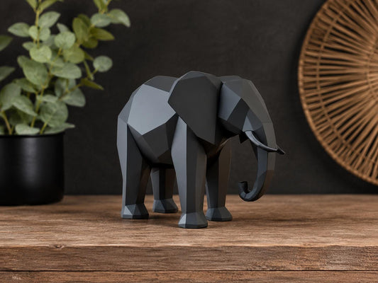 Geometric Elephant Sculpture | Modern Minimalist Elephant Decor