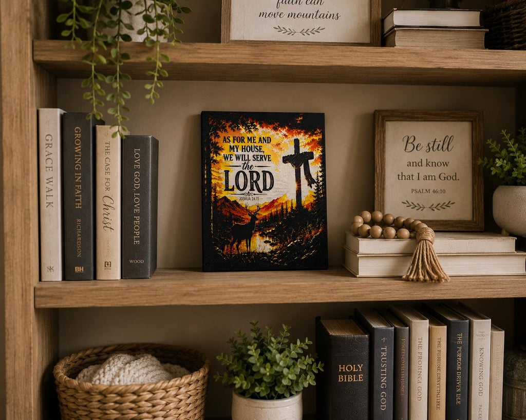 Joshua 24:15 Christian Wall Art | 3D Printed Scripture Decor, Faith Home Decoration