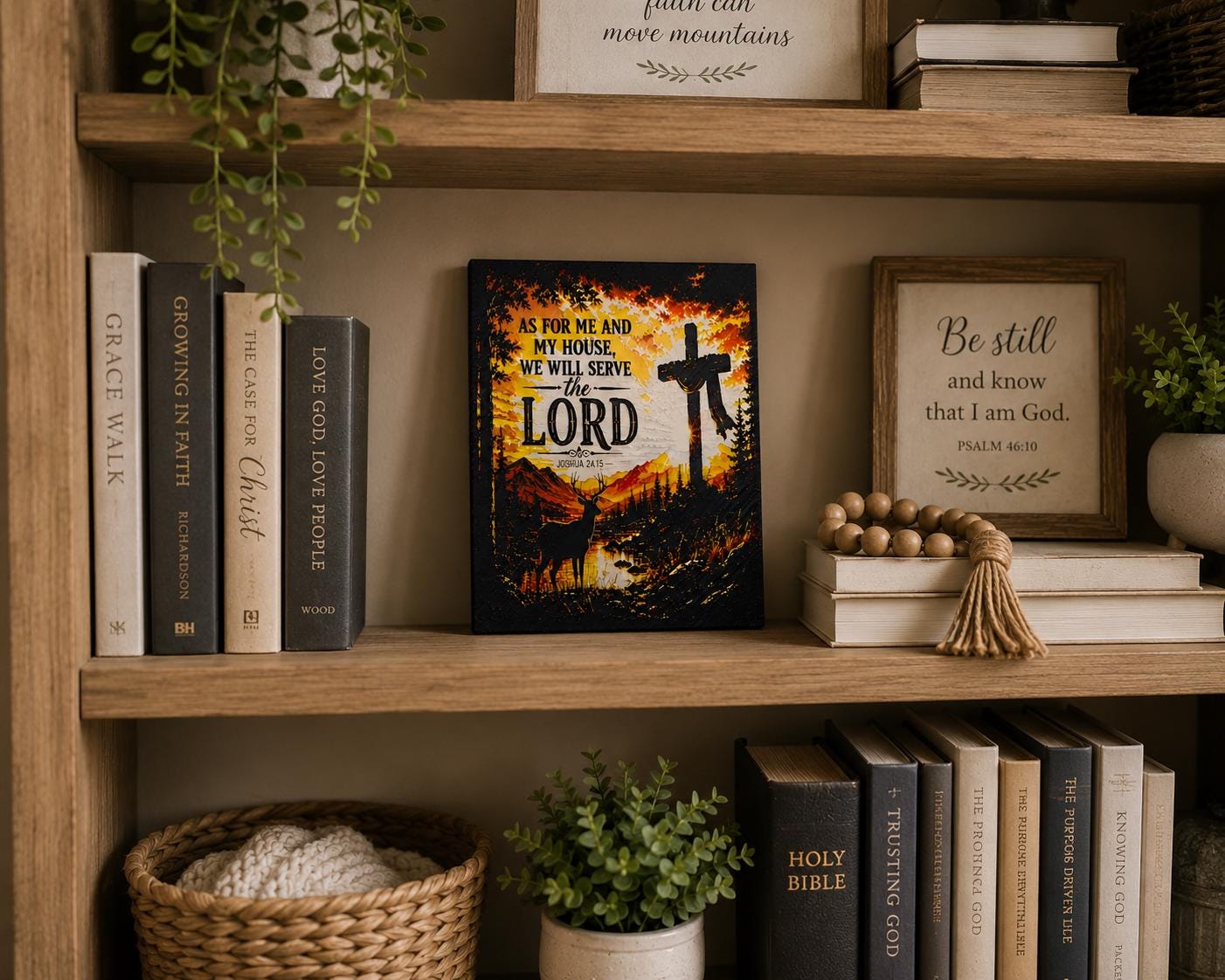 Joshua 24:15 Christian Wall Art | 3D Printed Scripture Decor, Faith Home Decoration