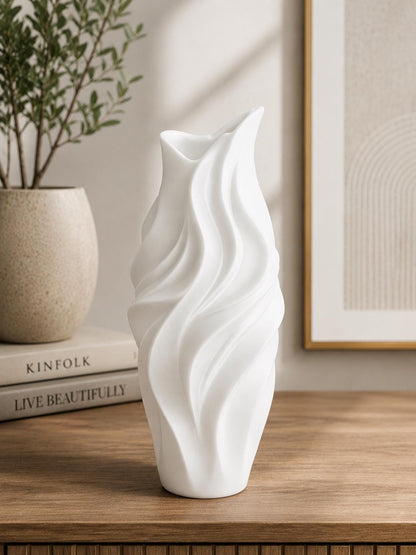 Modern Twisted Vase | Sculptural Wave Vase Home Decor