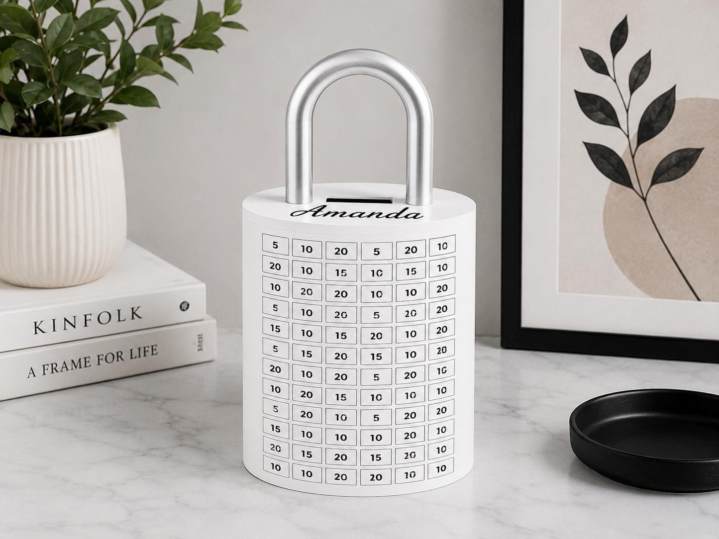 Personalized Savings Challenge Bank | Custom Name Money Box | Reusable Savings Tracker