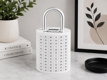 Personalized Savings Challenge Bank | Custom Name Money Box | Reusable Savings Tracker