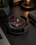Custom Logo Coaster Set with Holder | Personalized Business Coasters