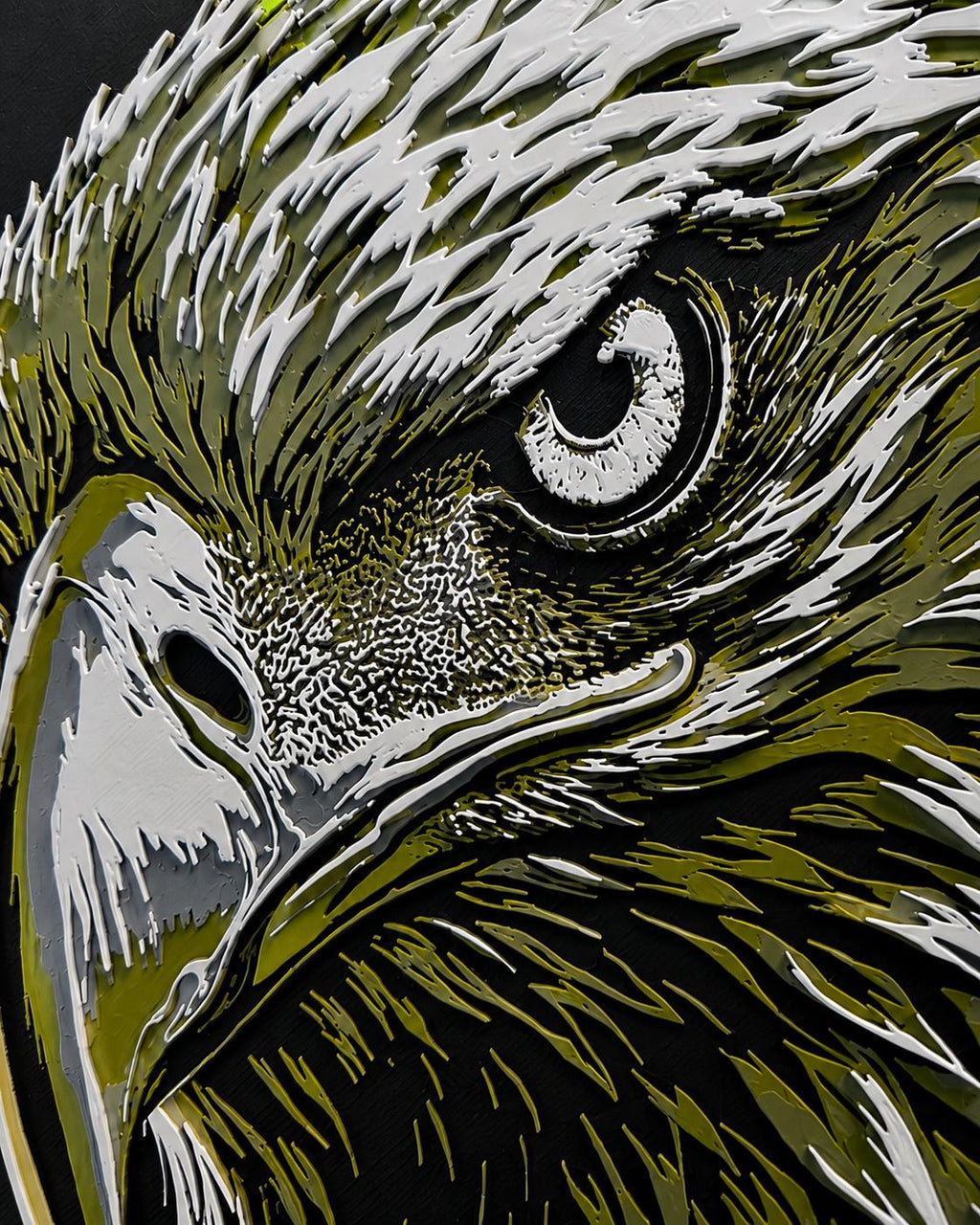 3D Printed Bald Eagle Wall Art | 7x9.5 Raised Eagle Portrait | Wildlife Decor for Cabin, Lodge, Office & Home