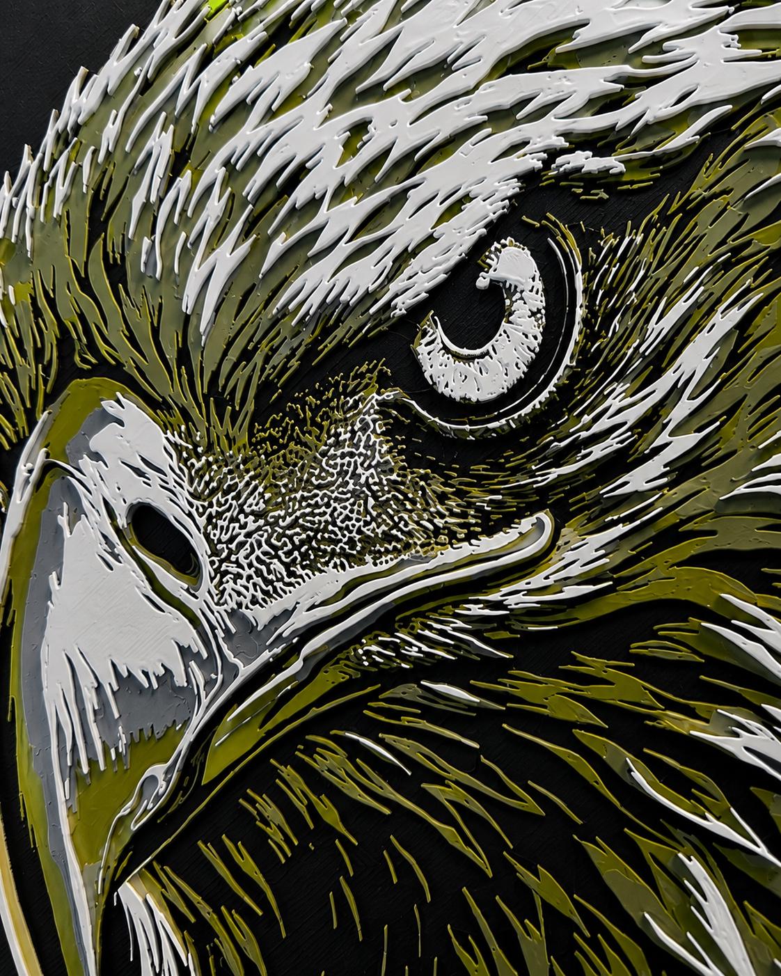 3D Printed Bald Eagle Wall Art | 7x9.5 Raised Eagle Portrait | Wildlife Decor for Cabin, Lodge, Office & Home