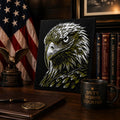 3D Printed Bald Eagle Wall Art | 7x9.5 Raised Eagle Portrait | Wildlife Decor for Cabin, Lodge, Office & Home
