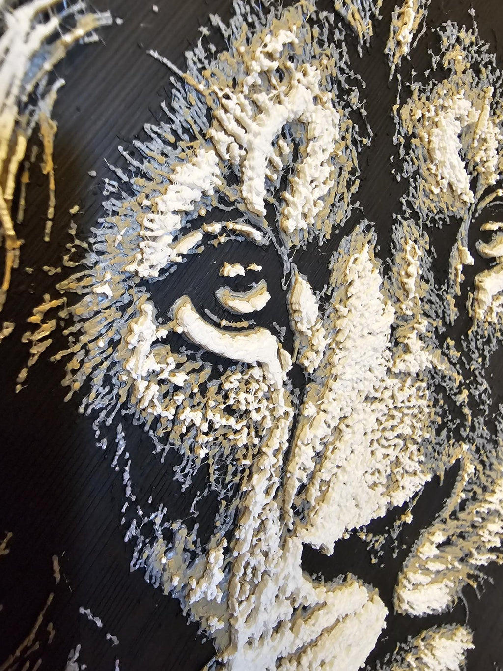 3D HueForge Lion Print | Majestic Wildlife Wall Art, Framed Black & White Portrait