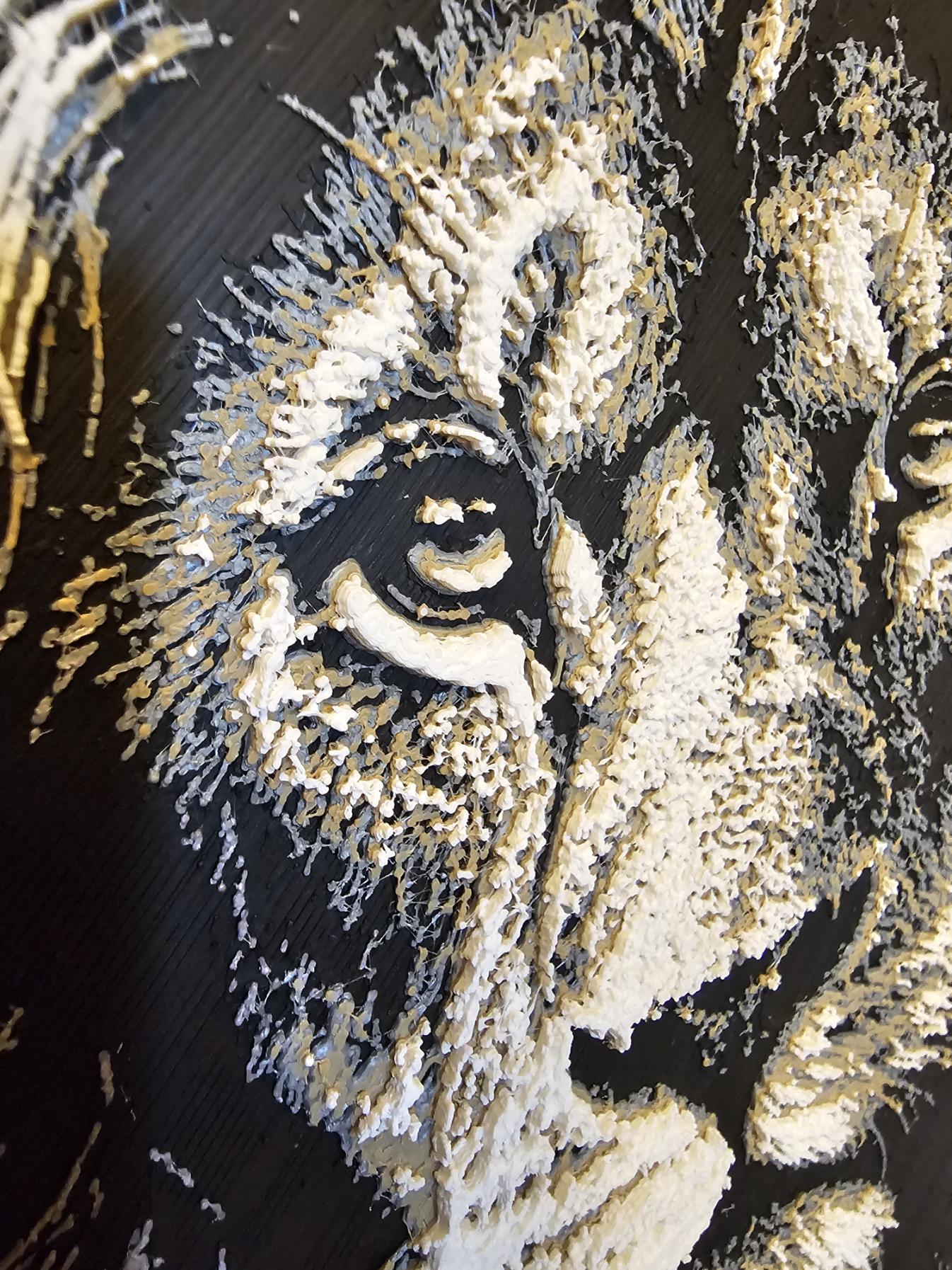 3D HueForge Lion Print | Majestic Wildlife Wall Art, Framed Black & White Portrait