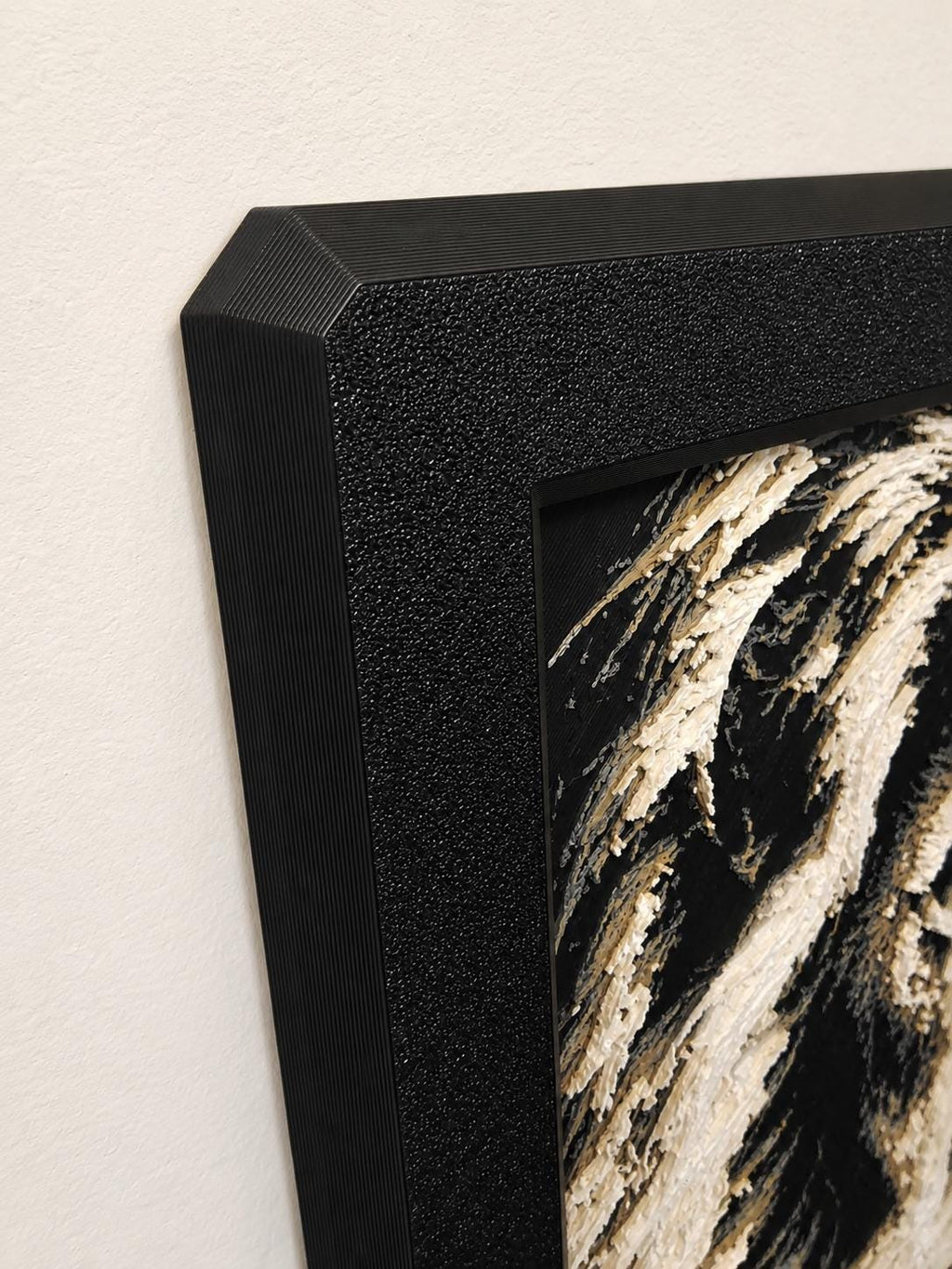 3D HueForge Lion Print | Majestic Wildlife Wall Art, Framed Black & White Portrait