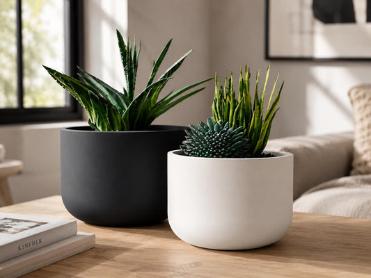 Set of 2 Modern Planter Pots | Minimalist Home Decor