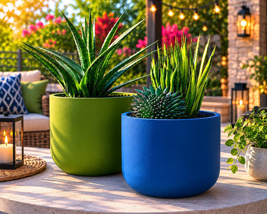 Set of 2 Modern Planter Pots | Minimalist Home Decor