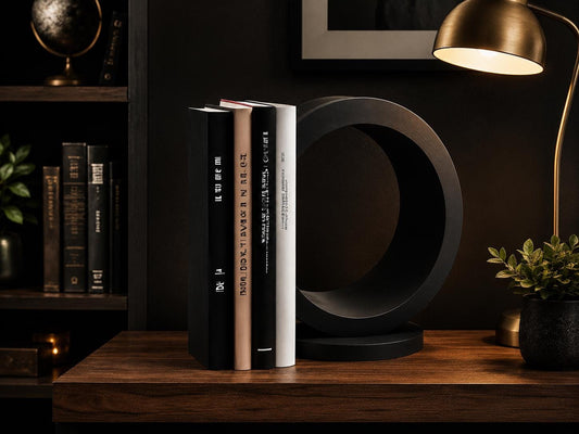 Modern Crescent Bookend | Minimalist Desk Decor