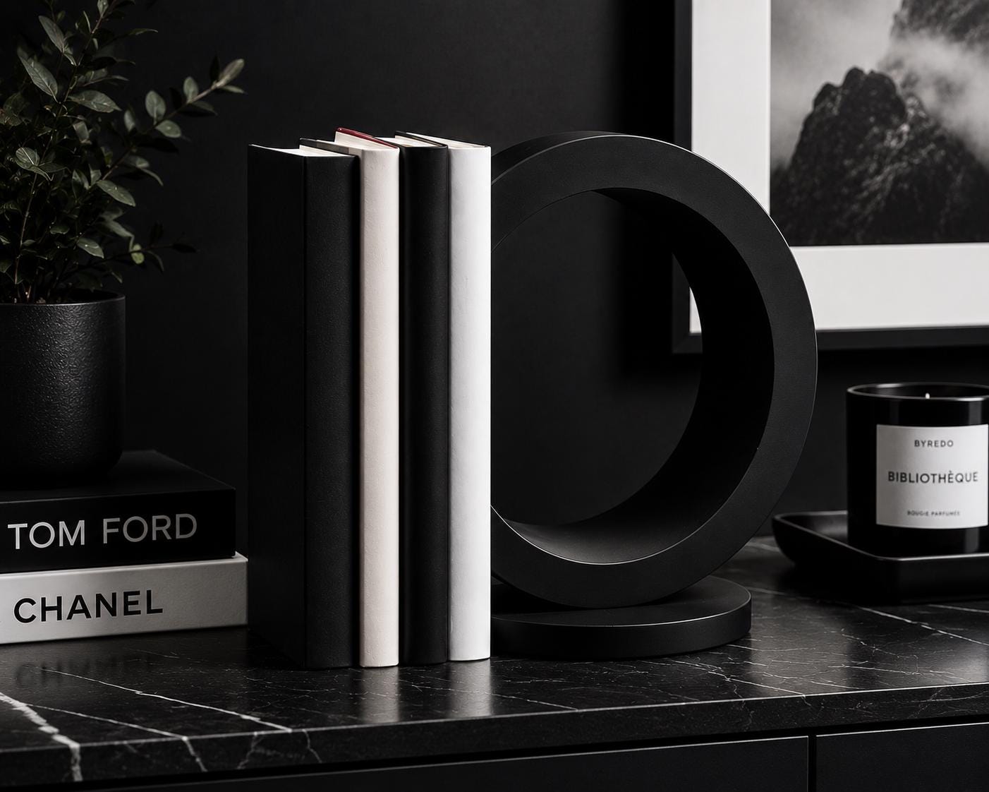 Modern Crescent Bookend | Minimalist Desk Decor