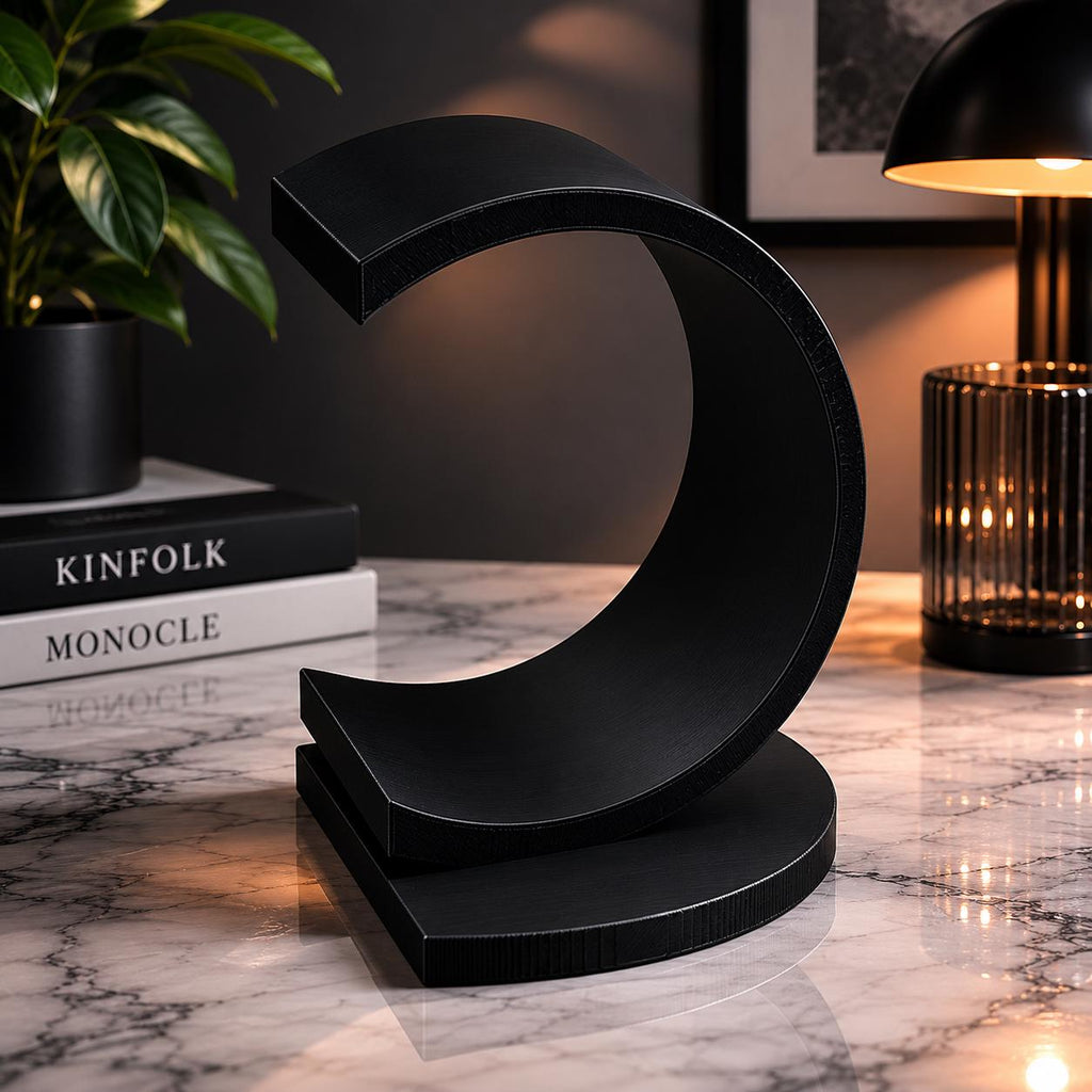 Modern Crescent Bookend | Minimalist Desk Decor