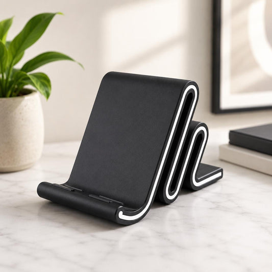Modern Wave Phone Stand | Minimalist Desk Phone Holder | 3D Printed Dock