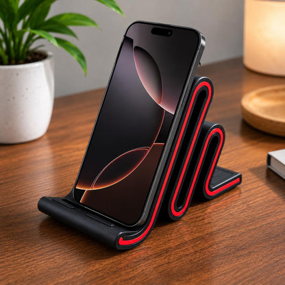 Modern Wave Phone Stand | Minimalist Desk Phone Holder | 3D Printed Dock
