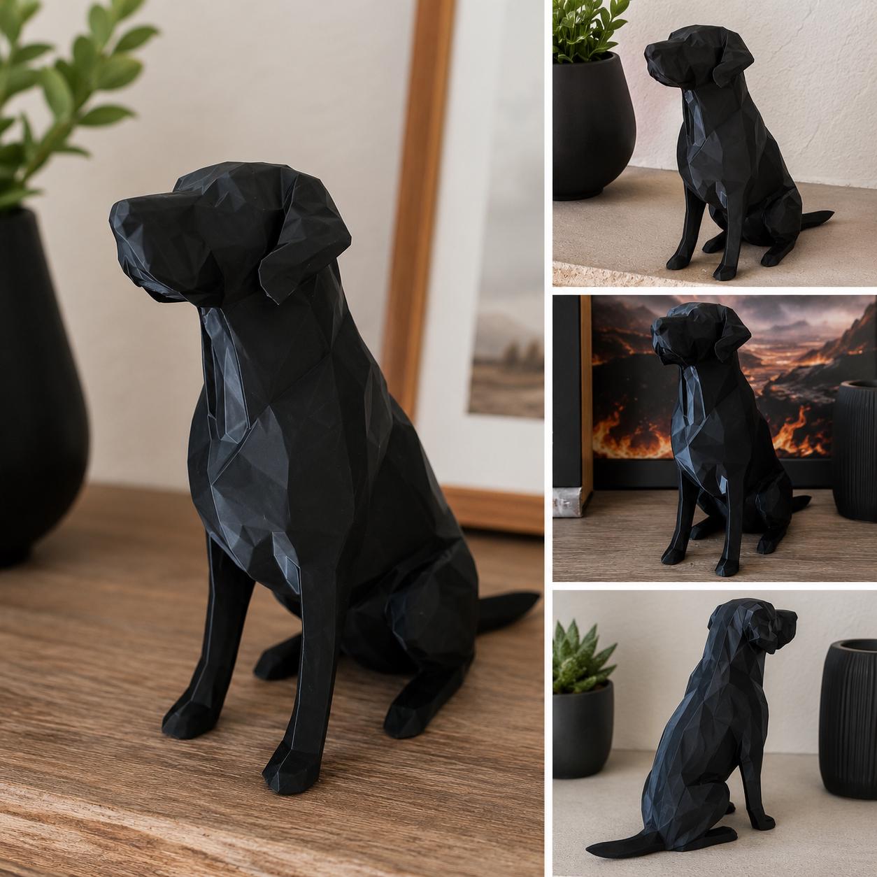 Geometric Dog Statue | Low Poly Labrador Decor | 3D Printed