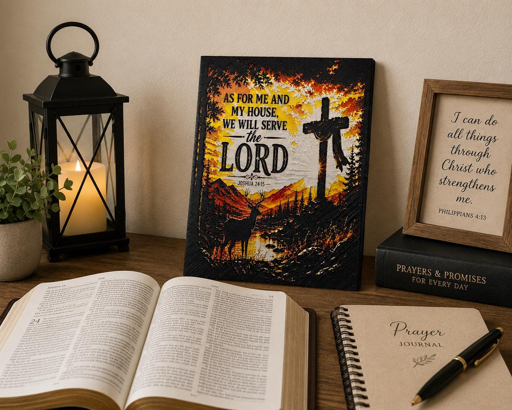 Joshua 24:15 Christian Wall Art | 3D Printed Scripture Decor, Faith Home Decoration