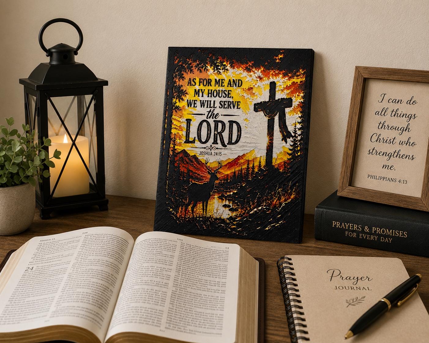 Joshua 24:15 Christian Wall Art | 3D Printed Scripture Decor, Faith Home Decoration