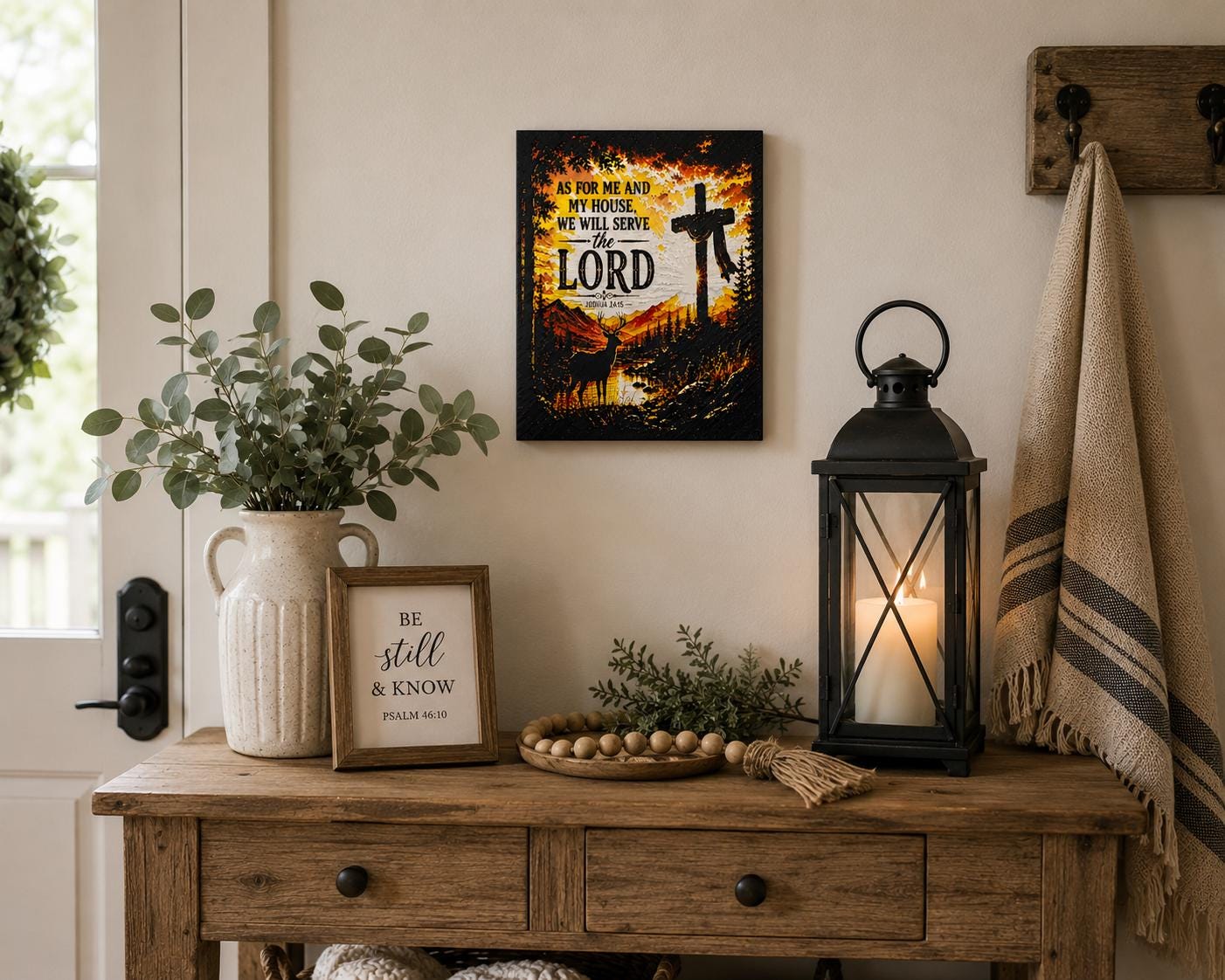 Joshua 24:15 Christian Wall Art | 3D Printed Scripture Decor, Faith Home Decoration